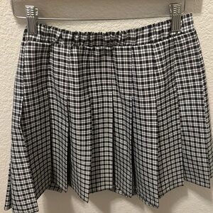 Rewind Black and White Checkered Mini Skirt